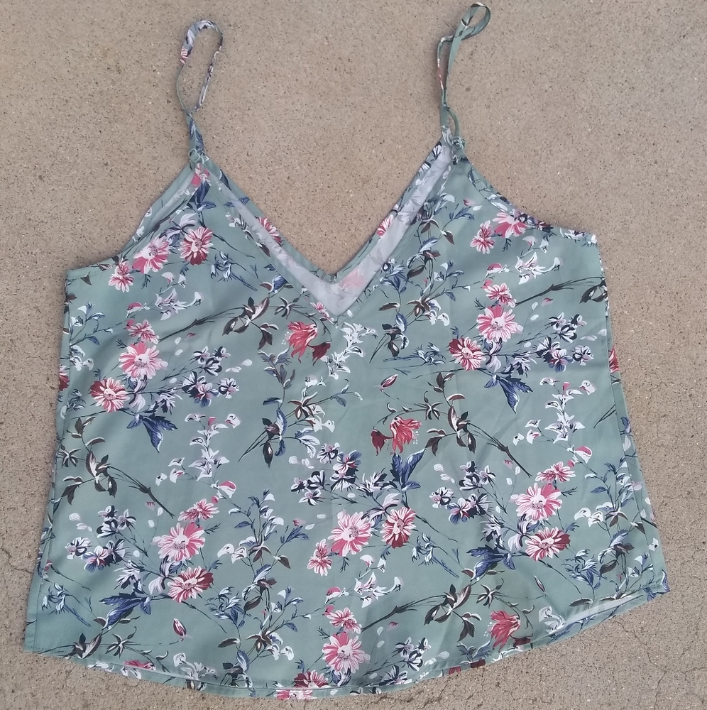 Shein Teal Multi Color Spaghetti Straps Women Top Sz XL / 12